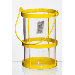 Lampion metalowy żółty, d11 h17cm