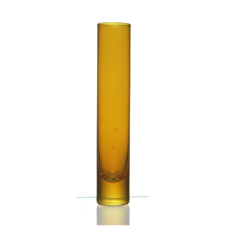 Waza szklana Cylinder Uno, żółta, 22cm