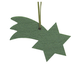 Gwiazda filcowa, zielona, 10x6,5cm